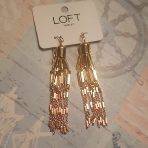 Ann Taylor LOFT dangle gold and rose gold earrings